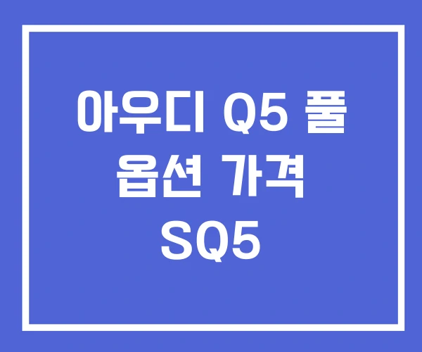 아우디 Q5 풀 옵션 가격 SQ5