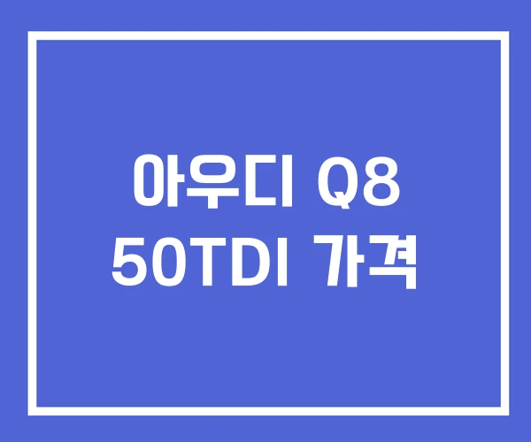 아우디 Q8 50TDI 가격
