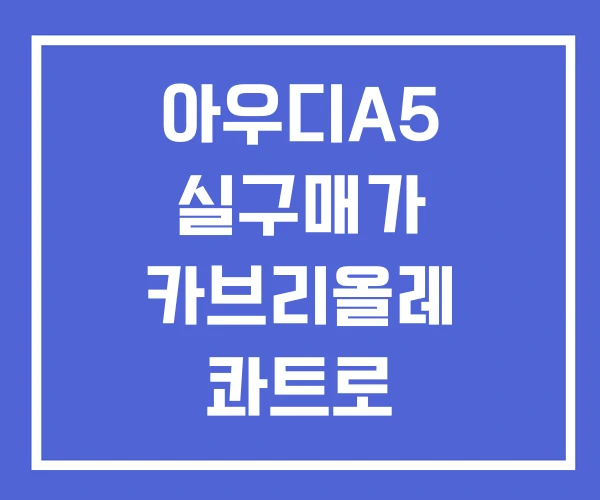 아우디A5 실구매가 카브리올레 콰트로