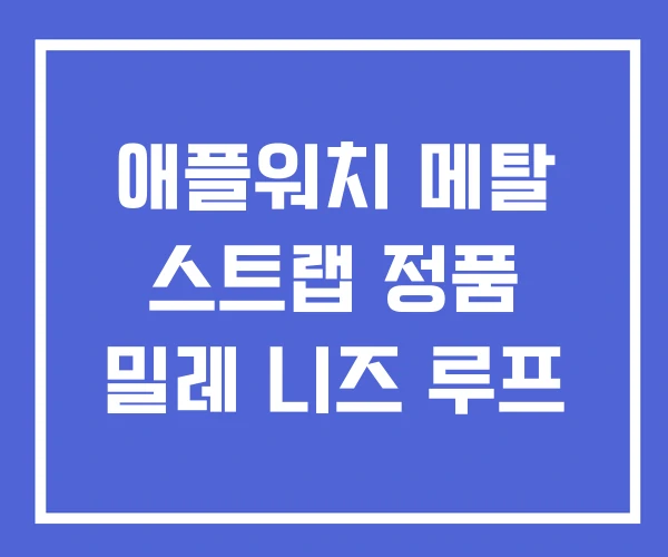 애플워치 메탈 스트랩 정품 밀레 니즈 루프 애플워치 메탈 스트랩 정품 밀레 니즈 루프