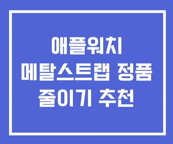 애플워치 메탈스트랩 정품 줄이기 추천 애플워치 메탈스트랩 정품 줄이기 추천