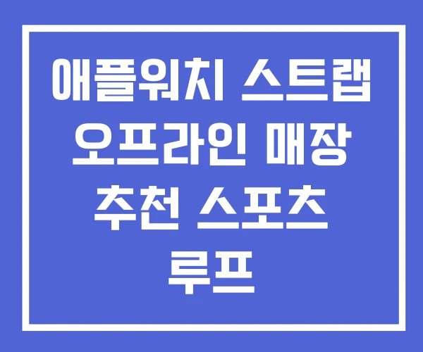 애플워치 스트랩 오프라인 매장 추천 스포츠 루프 애플워치 스트랩 오프라인 매장 추천 스포츠 루프