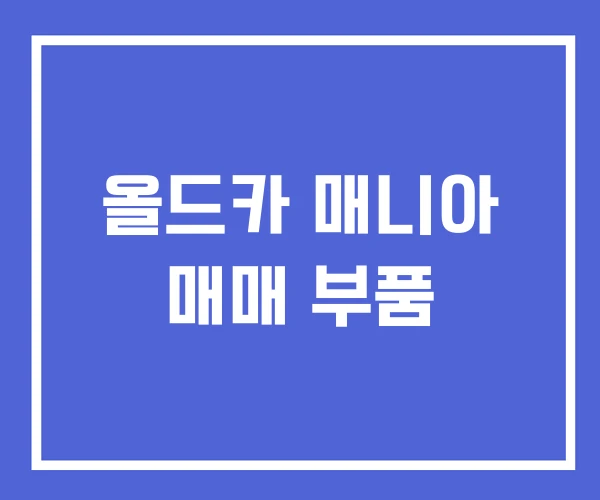 올드카 매니아 매매 부품