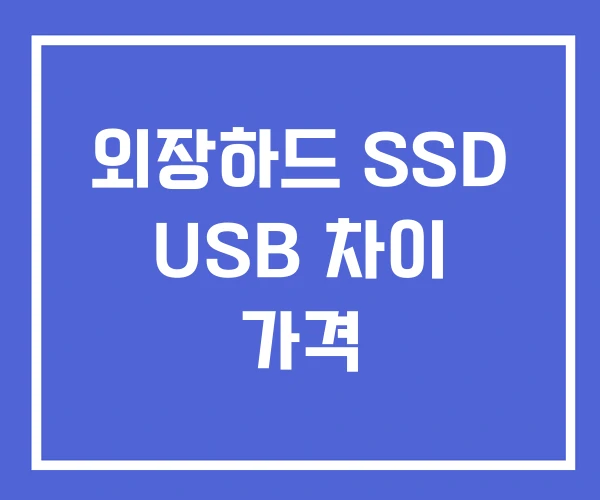 외장하드 SSD USB 차이 가격