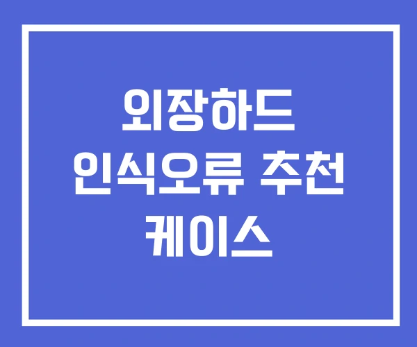 외장하드 인식오류 추천 케이스