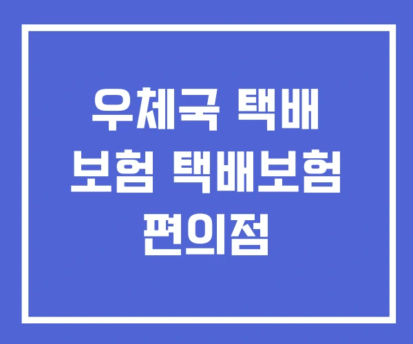 우체국 택배 보험 택배보험 편의점