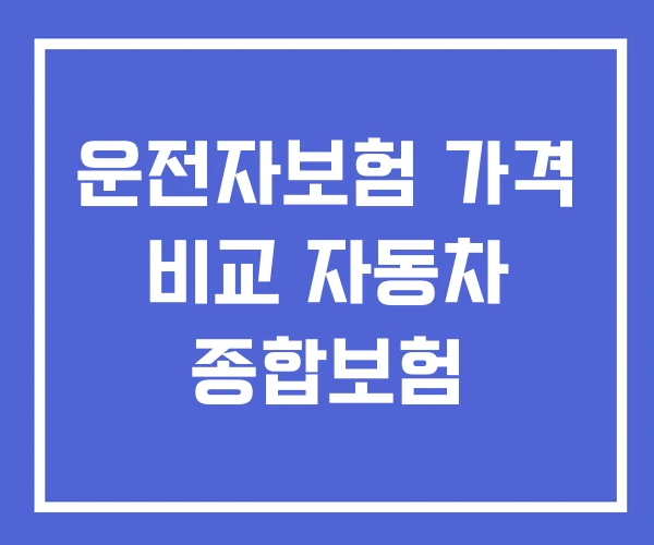 운전자보험 가격 비교 자동차 종합보험 운전자보험 가격 비교 자동차 종합보험