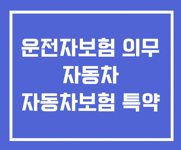 운전자보험 의무 자동차 자동차보험 특약