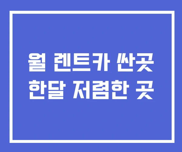 월 렌트카 싼곳 한달 저렴한 곳 월 렌트카 싼곳 한달 저렴한 곳