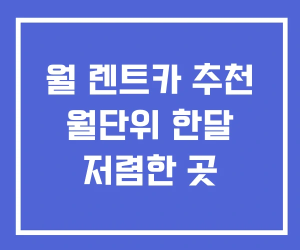 월 렌트카 추천 월단위 한달 저렴한 곳 월 렌트카 추천 월단위 한달 저렴한 곳
