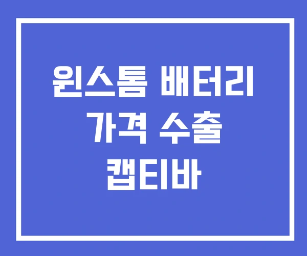 윈스톰 배터리 가격 수출 캡티바