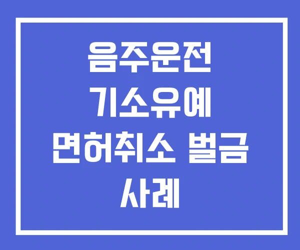 음주운전 기소유예 면허취소 벌금 사례 음주운전 기소유예 면허취소 벌금 사례