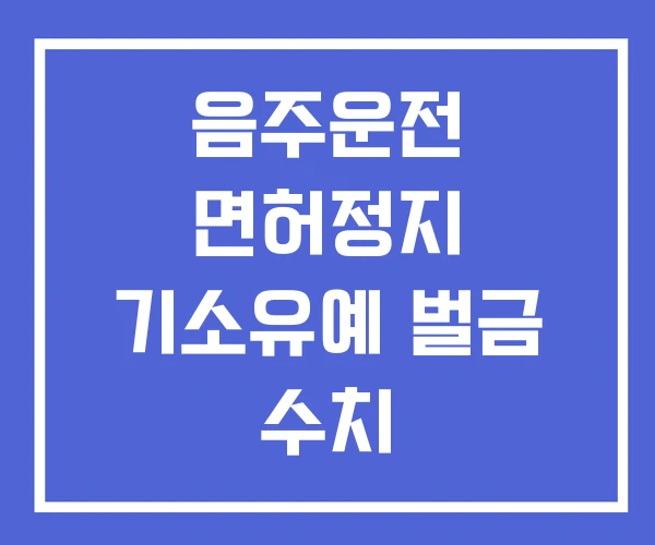 음주운전 면허정지 기소유예 벌금 수치