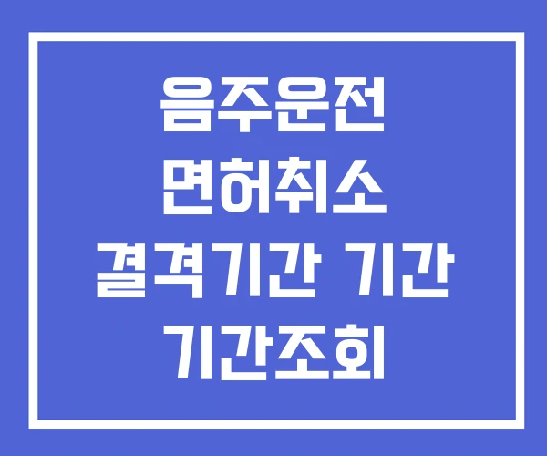 음주운전 면허취소 결격기간 기간 기간조회