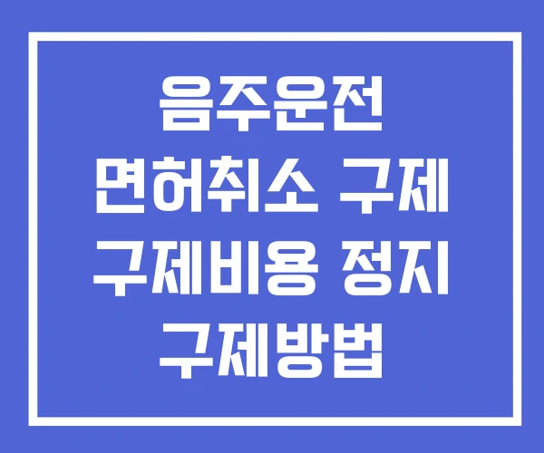 음주운전 면허취소 구제 구제비용 정지 구제방법