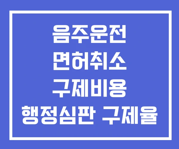 음주운전 면허취소 구제비용 행정심판 구제율 음주운전면허취소 2년