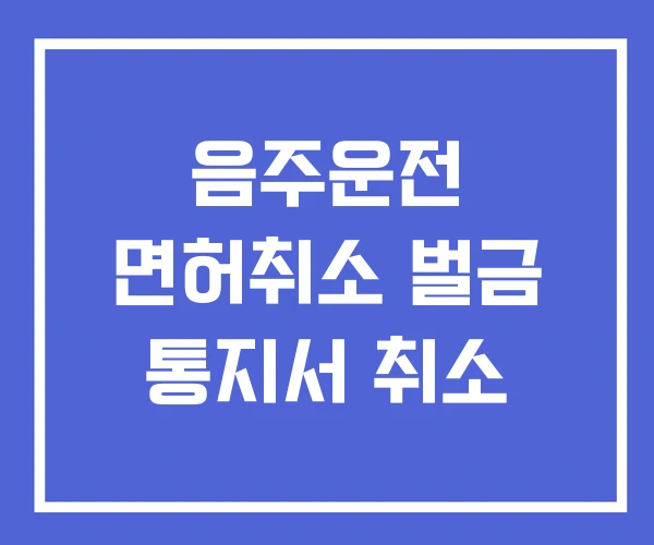 음주운전 면허취소 벌금 통지서 취소 음주운전 면허취소 벌금 통지서 취소