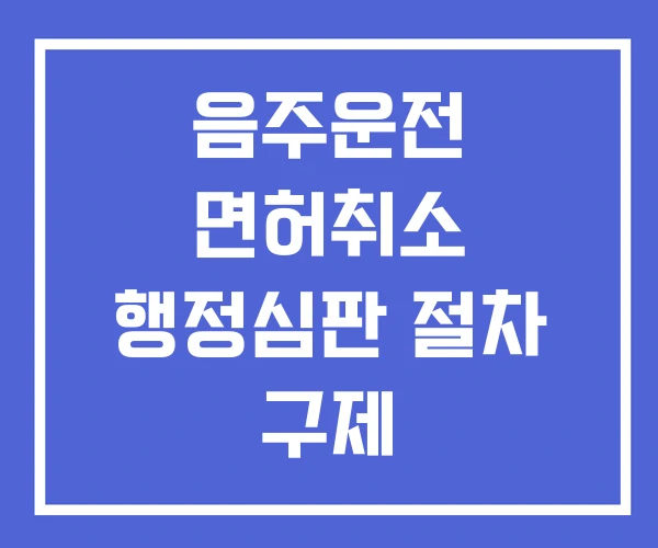 음주운전 면허취소 행정심판 절차 구제 음주운전 면허취소 행정심판 절차 구제