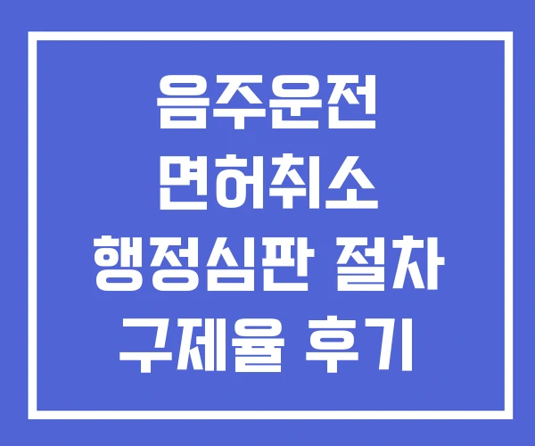 음주운전 면허취소 행정심판 절차 구제율 후기 음주운전 면허취소 행정심판 절차 구제율 후기