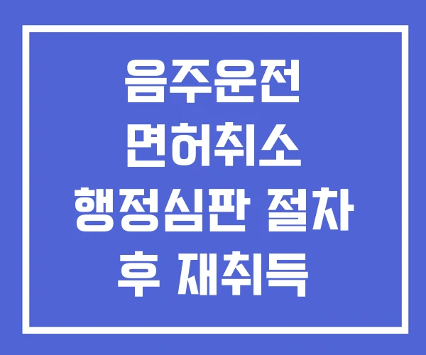 음주운전 면허취소 행정심판 절차 후 재취득 재취득교육 음주운전 면허취소 행정심판 절차 후 재취득 재취득교육