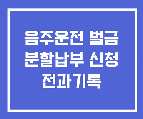 음주운전 벌금 분할납부 신청 전과기록 음주운전 벌금 분할납부 신청 전과기록