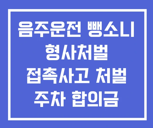 음주운전 뺑소니 형사처벌 접촉사고 처벌 주차 합의금 음주운전 뺑소니 형사처벌 접촉사고 처벌 주차 합의금