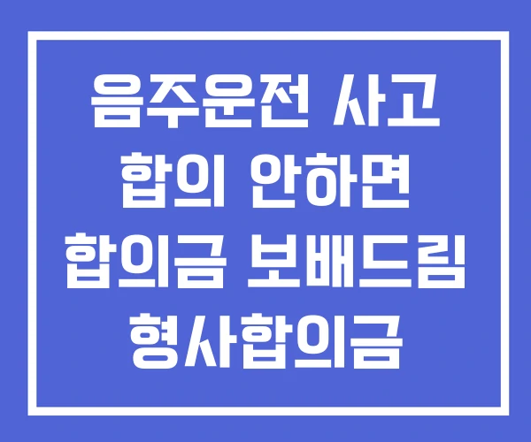 음주운전 사고 합의 안하면 합의금 보배드림 형사합의금 음주운전 사고 합의 안하면 합의금 보배드림 형사합의금