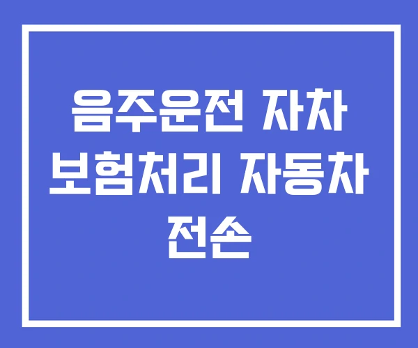 음주운전 자차 보험처리 자동차 전손