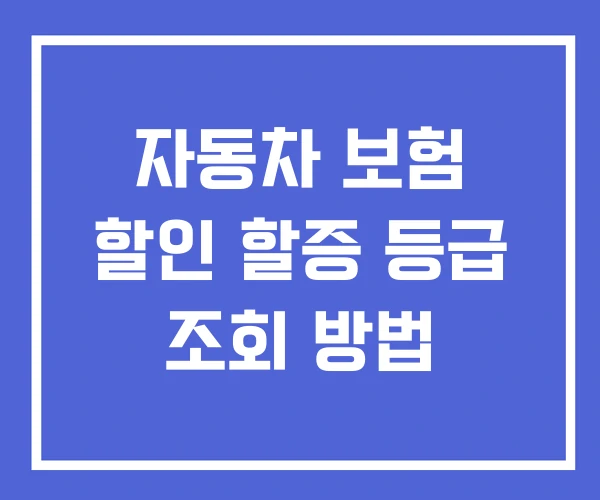자동차 보험 할인 할증 등급 조회 방법