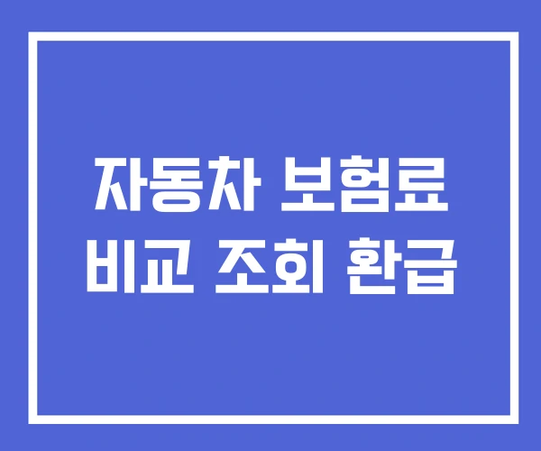 자동차 보험료 비교 조회 환급 자동차 보험료 비교 조회 환급