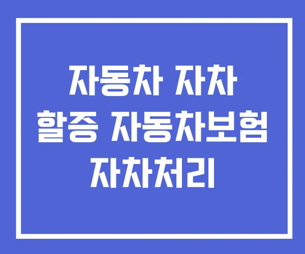 자동차 자차 할증 자동차보험 자차처리