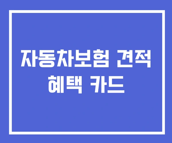 자동차보험 견적 혜택 카드 자동차보험 견적 혜택 카드