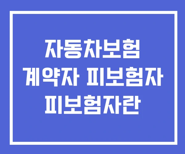 자동차보험 계약자 피보험자 피보험자란