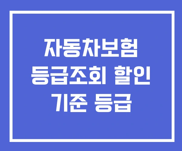 자동차보험 등급조회 할인 기준 등급 자동차보험 등급조회 할인 기준 등급
