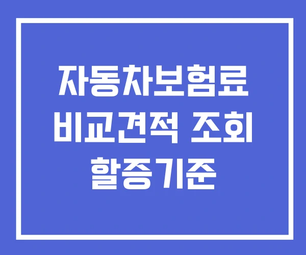 자동차보험료 비교견적 조회 할증기준
