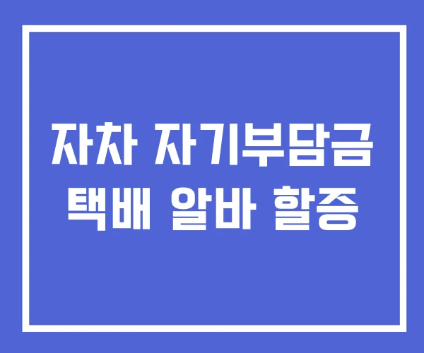 자차 자기부담금 택배 알바 할증 자차 자기부담금 택배 알바 할증