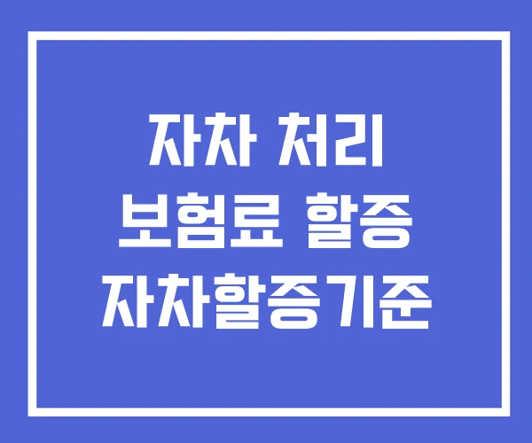 자차 처리 보험료 할증 자차할증기준 자차 처리 보험료 할증 자차할증기준