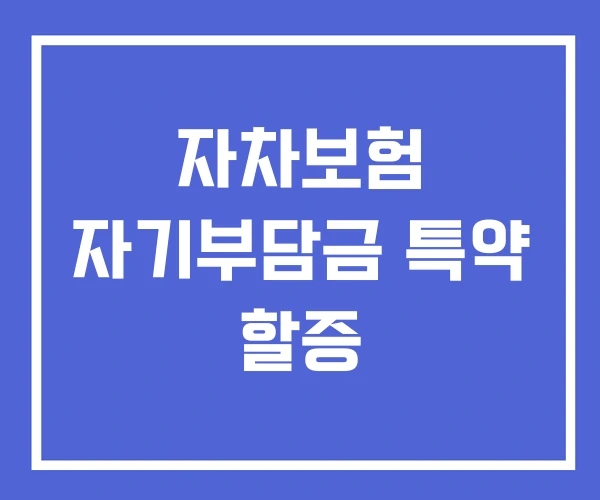 자차보험 자기부담금 특약 할증
