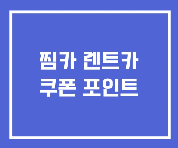 찜카 렌트카 쿠폰 포인트
