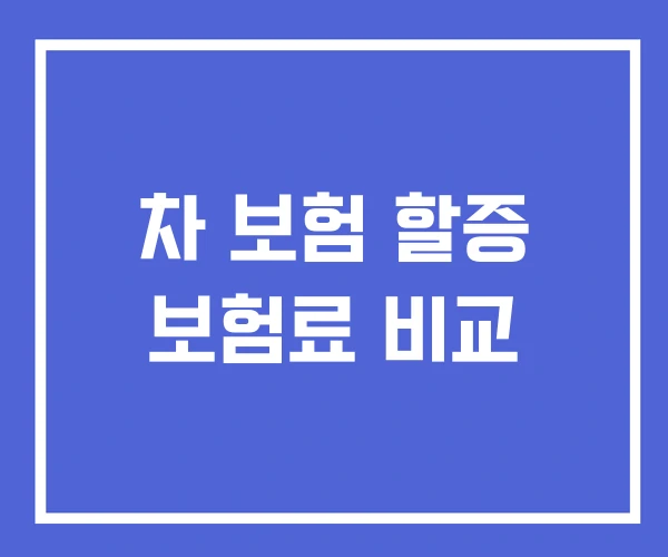 차 보험 할증 보험료 비교 차 보험 할증 보험료 비교