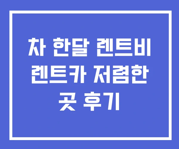 차 한달 렌트비 렌트카 저렴한 곳 후기 차 한달 렌트비 렌트카 저렴한 곳 후기