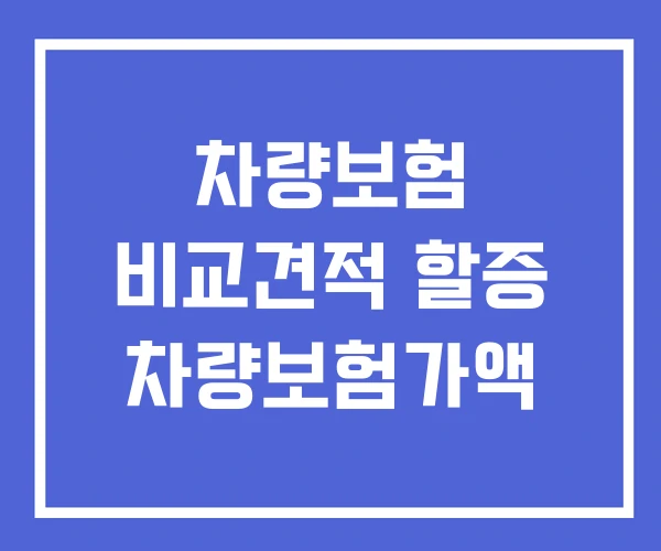 차량보험 비교견적 할증 차량보험가액