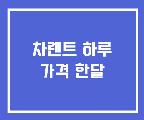 차렌트 하루 가격 한달 차렌트 하루 가격 한달