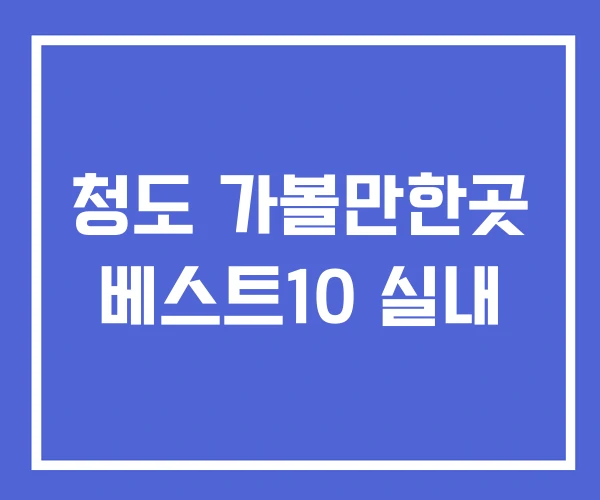 청도 가볼만한곳 베스트10 실내 청도 가볼만한곳 베스트10 실내