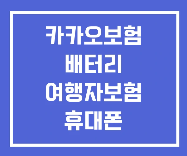 카카오보험 배터리 여행자보험 휴대폰 카카오보험 배터리 여행자보험 휴대폰