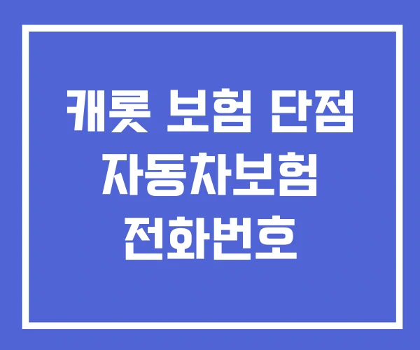 캐롯 보험 단점 자동차보험 전화번호 캐롯 보험 단점 자동차보험 전화번호