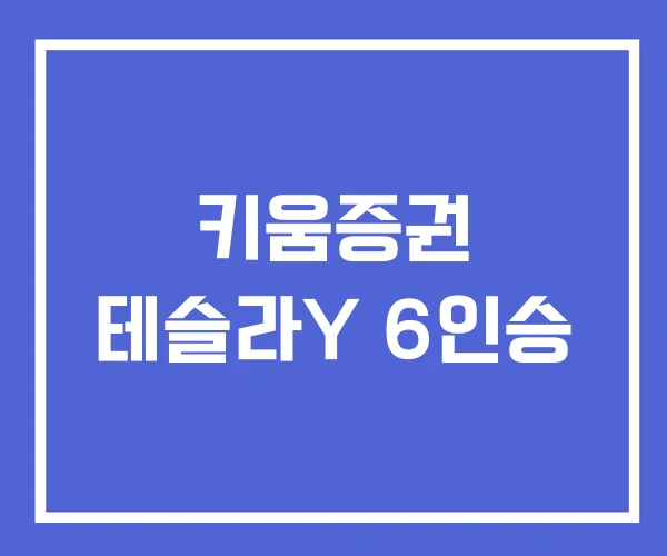 키움증권 테슬라Y 6인승 키움증권 테슬라Y 6인승