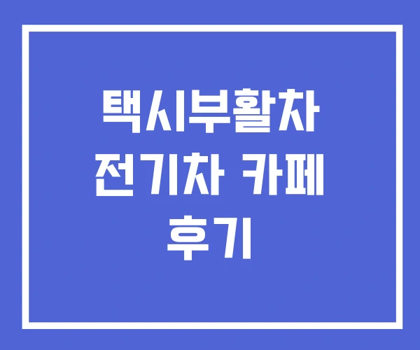 택시부활차 전기차 카페 후기