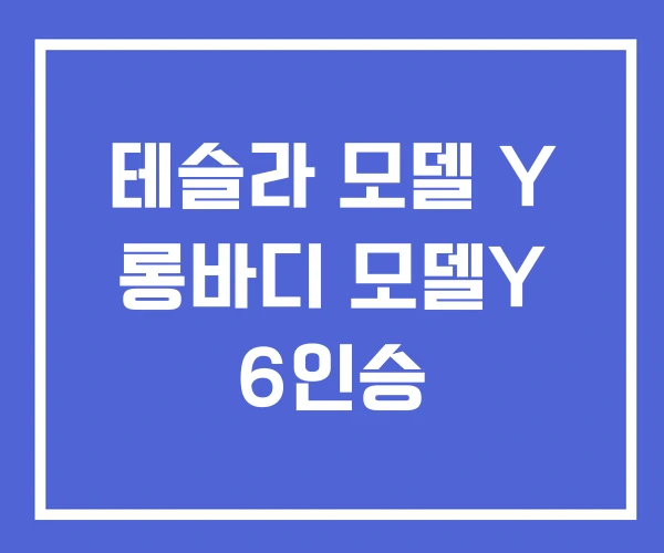 테슬라 모델 Y 롱바디 모델Y 6인승