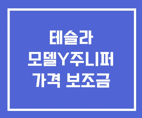 테슬라 모델Y주니퍼 가격 보조금 테슬라 모델Y주니퍼 가격 보조금